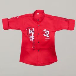 BAESD Boys Classic Regular Fit Band Collar Typography Printed Cotton Casual Shirt-image-78