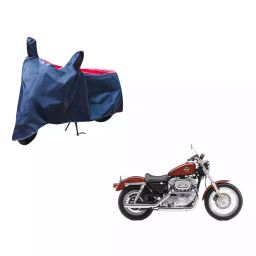 Auto Pearl Waterproof Two Wheeler Cover For Harley Davidson XL 883 (Red & Blue)-image-86