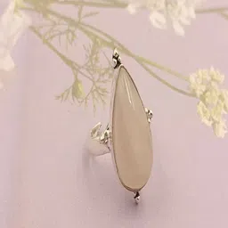 Shrim jewels German Silver Quartz Studded Teardrop Shaped Finger Ring-picture-13