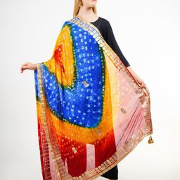 Karthav Fashion Bandhani Dyed Gotta Patti Silk Dupatta-picture-21