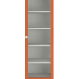 Adona Celestia Kids Bookshelf Cum Storage Cabinet with Glass Door- Orange-image-90