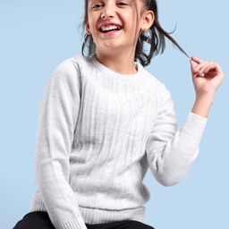 Pine Kids Cable Structure Medium Winter Pullover - Grey-image-59