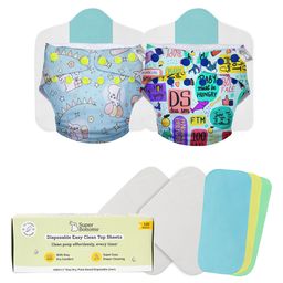 Superbottoms Cloth Diapers For Babies Trial Pack With 2 Freesize Uno New Version Reusable - Multicolour-27