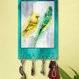 999Store Stylish Wood Wall Mount Decorative Key Holder - Parrot And Sparrow-image-7