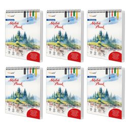 A4 Premium Sketch Book : Set of 6 Top Spiral-Bound Sketchpad for Artists, (36 Sheets) Sketching and Drawing Acid Free Paper (140 GSM)-10