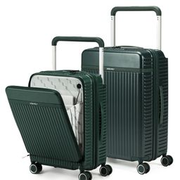 THE ASSEMBLY Polycarbonate Luggage Set Of 2 | Premium Cabin 55Cms & Check-In 65Cms Hard Trolley Bags With Wide Handle & Noise-Free Wheels - Roverpro-Green-12