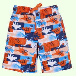 Kiddopanti Cotton Dinosaurs Printed Shorts - Neon Orange-image-81