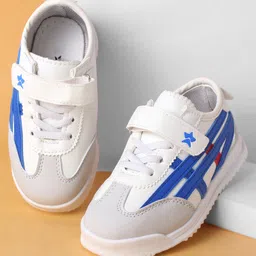 Cute Walk by Babyhug Velcro Closure Sneakers with Stripes - White-picture-11