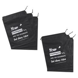 Play Nation Multipurpose Storage Woven Shoe Bag Organiser with Strings Essential Pack of 6 - Black image 2