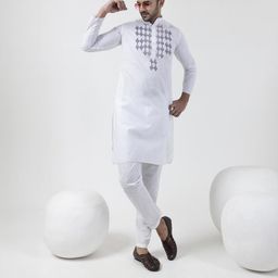 PulseIQ Men White Kurtas-image-33
