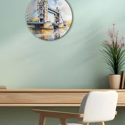 THE QUIRKY HOME White & Blue London Printed Ceramic Wall Plate-15
