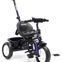 fab n funky Plug & Play Endure Tricycle with Parental Push handle & Storage Basket - Blue image 3