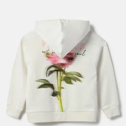 United Colors of Benetton Girls Floral Printed Hooded Cotton Pullover-picture-32