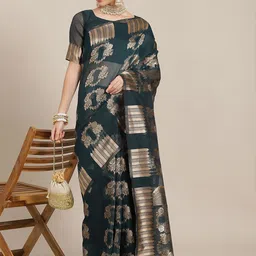 Mitera Floral Zari Banarasi Saree-picture-10