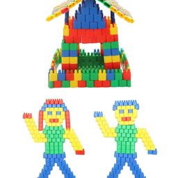 VGRASSP 180 Pcs Building Blocks Educational Game Toy For Kids Imagination And Creative Fun Learning Connector Colorful Blocks to Create Learn and Play - Color As Per Stock image 4