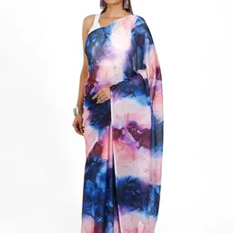 TEEJH Abstract Printed Saree With Blouse Piece image 5