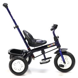 fab n funky Plug & Play Endure Tricycle with Parental Push handle & Storage Basket - Blue image 5
