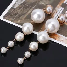 styledose Sterling Silver Pearls Beaded Contemporary Drop Earrings-27