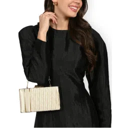 Lavie Womens Gold Anya Pleat Handle Framed Clutch with Detachable Strap (S)-picture-25