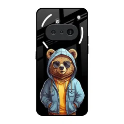 QRIOH Unisex Nothing Phone 3a Urban Bear Impact Resistant Glass Back Case-picture-22