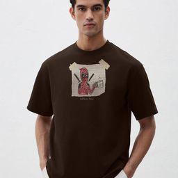 TOGS & TERRE Typography Printed Round Neck Cotton Oversized T-shirt-picture-38