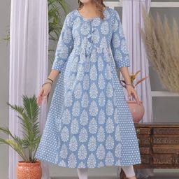 Kairab Women Floral Printed Thread Work Anarkali Kurta-26