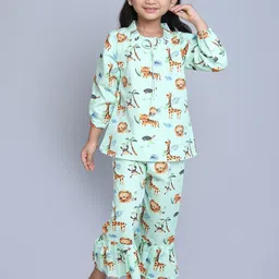 Little Clothings Girls Cotton Animal Print Night suits-picture-25
