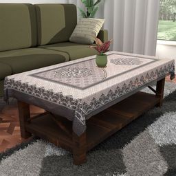 Kuber Industries Black Floral Cotton 4-Seater Table Cover-13
