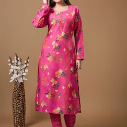 JDS LIFESTYLE Women Floral Printed Kurta with Trousers-picture-27
