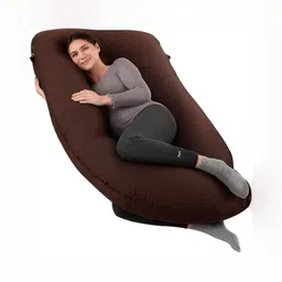 Pum Pum Brown Fibre Filled Faux Velvet Ultra Soft Maternity Pillow-image-72