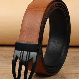 WINSOME DEAL Men Push Pin Closure Textured Formal Belt-picture-16