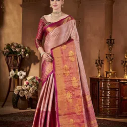 Panzora Woven Design Zari Silk Blend Saree-picture-29