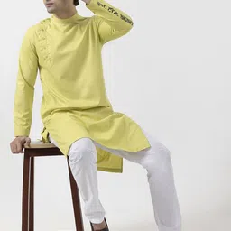 DEVOILER Men Ethnic Motifs Printed Regular Kurta with Pyjamas image 3