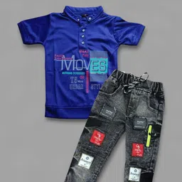 Gori Garmentss Boys Printed T-shirt with Trousers-image-87