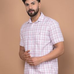 Crimsoune Club Men Premium Slim Fit Spread Collar Checked Cotton Casual Shirt-image-17