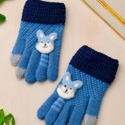 SHOP FRENZY Unisex Kids Patterned Acrylic Winter Gloves-3