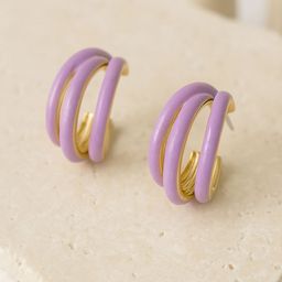 Bohey by KARATCART Gold-Plated Semi-Circular Half Hoop Earrings-picture-8