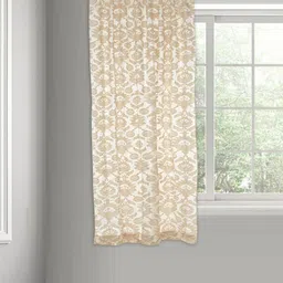 Fabindia Beige & White Floral Sheer Door Curtain-image-90