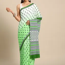 BUTA BUTI Ethnic Motifs Printed Pure Cotton Saree-image-72