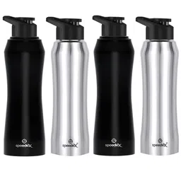 Speedex Silver & Black 4 Pieces Stainless Steel Water Bottle - 1000 ml Each-image-55