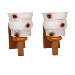 Somil Premium Designer Glass Wall / Night Lamp Elegant & Stylish Dcor Accent for Modern Interiors, color- Brown, White, Size:- 19 X 28 X 29.5 CM-image-83