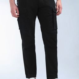 Flying Machine Cargo Pants Men Relaxed Tapered Fit Cotton Mid-Rise Cargos Trousers-picture-42