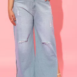 CURVY STREET Women Original Flared High-Rise Mildly Distressed Jeans-image-22