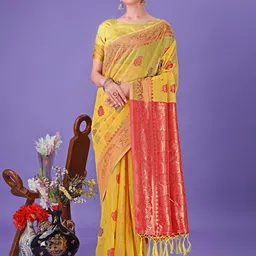 Pandadi Saree Woven Design Zari Linen Blend Sarees-picture-53