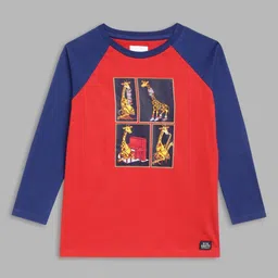 Blue Giraffe Boys Printed Applique T-shirt-picture-38