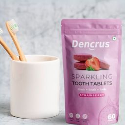 Dencrus Sparkling Strawberry Flavor Tooth Tablets - 60 Tablets image 2