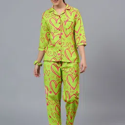LEAF ORIGINALS Women Conversational Printed Pure Cotton Night suit-image-95