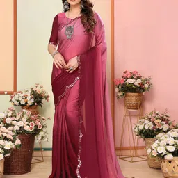 Moda Rapido Ombre Mirror Work Border Pure Silk Saree-40