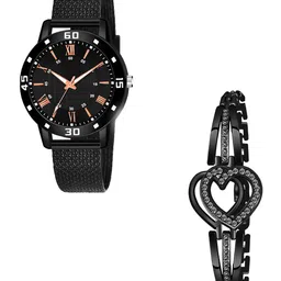 CSAMON Women Pack of 2 Analogue Watch with Bracelet 1016 BLK AVIYO S W H Breclect-image-6