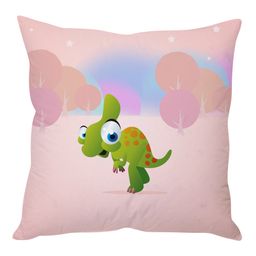 Stybuzz Dinosaur Cartoon Cushion Cover - Pink And Green-12